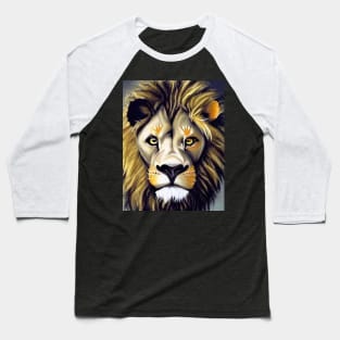 LIon Face Art Baseball T-Shirt